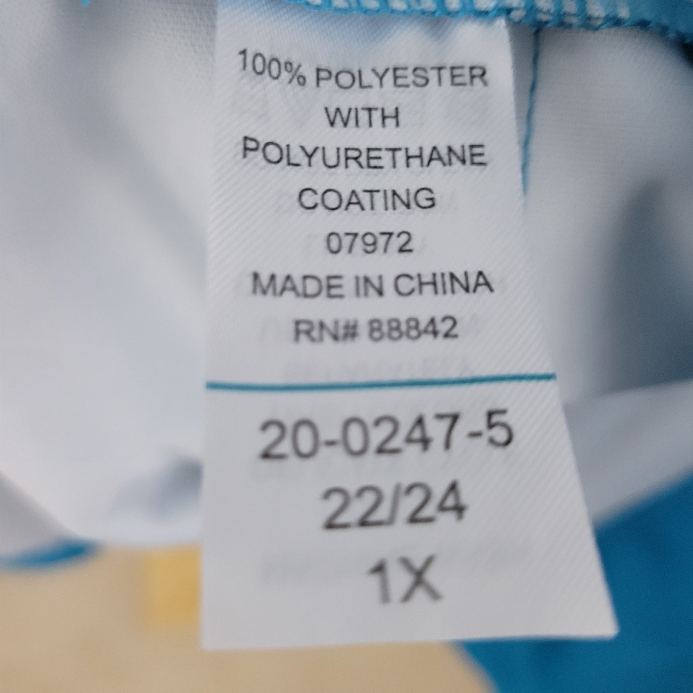 ROAMAN'S Light Blue Hooded Rain Coats 22/24 1X NWOT - Picture 7 of 11